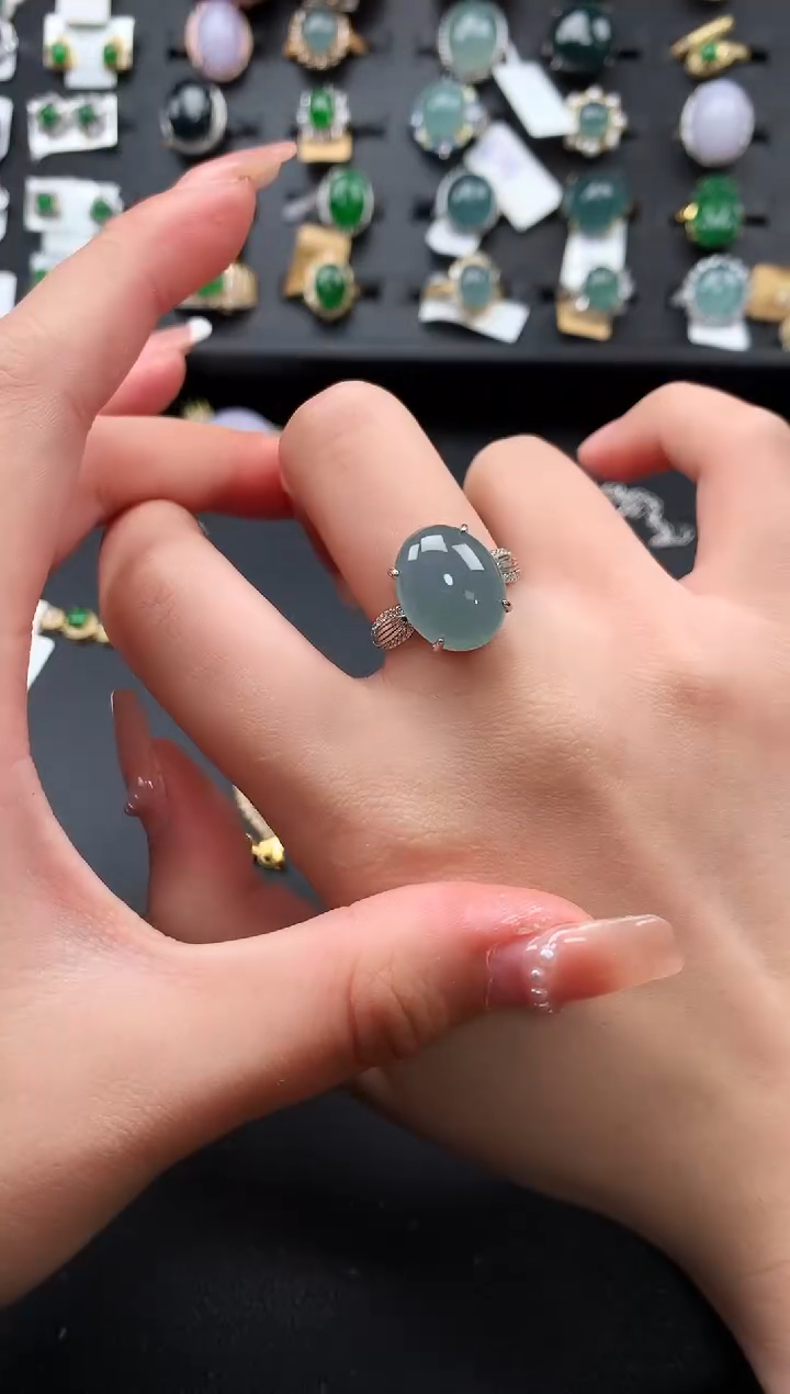 【闪购商品】翡翠戒指银S925镶嵌5214214