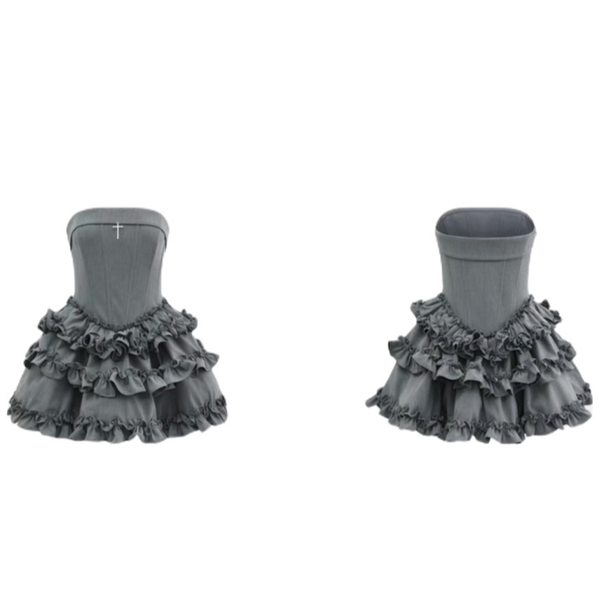 【安-花束裙】十字鱼骨抹胸蓬蓬公主裙生日礼裙自带防滑条安全裤