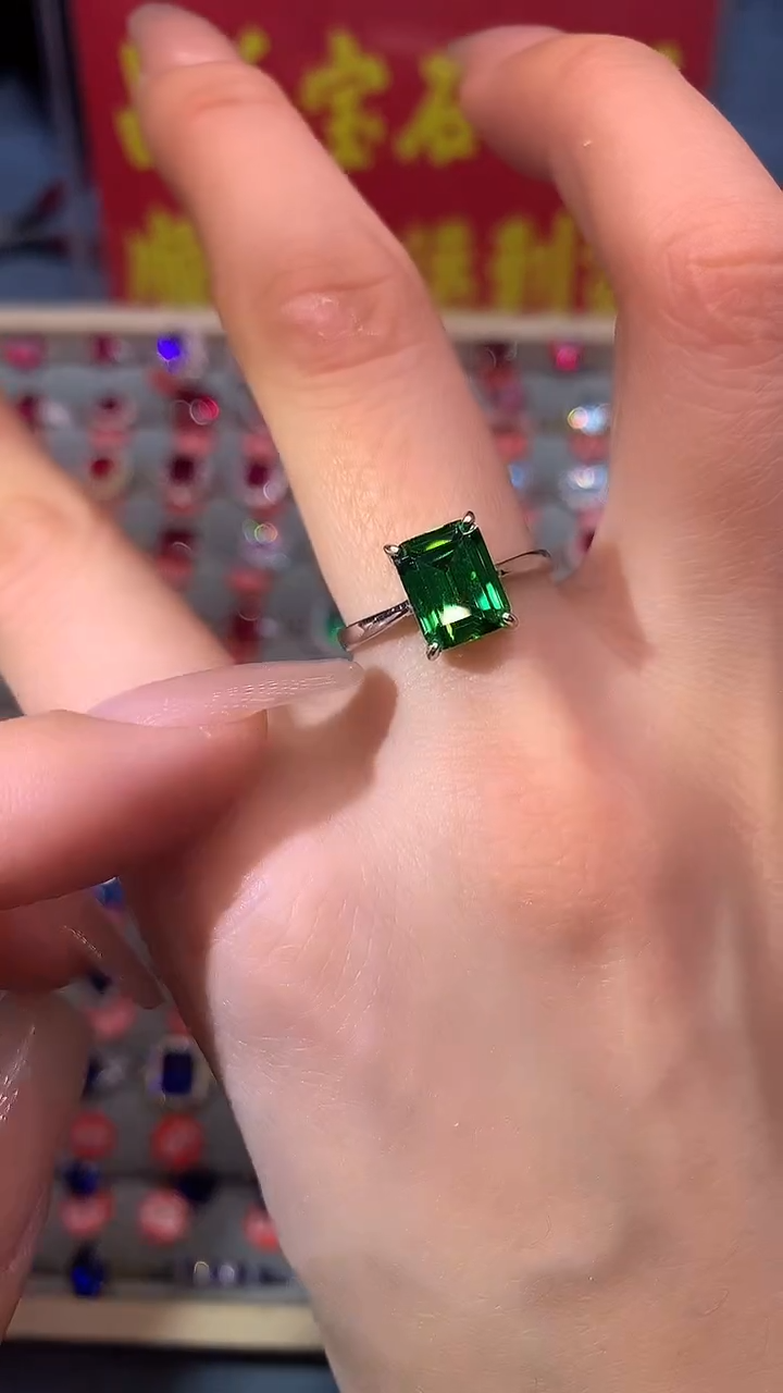 【闪购商品】透辉石戒指银S925镶嵌11111