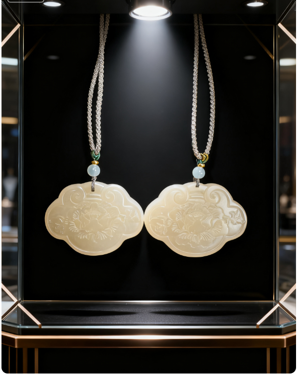  纯天然昆仑冰藕粉如意吊坠精美礼绳多样性发其一-222