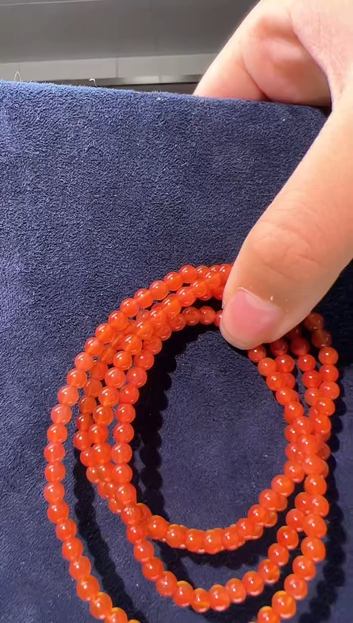 【闪购商品】南红玛瑙手串未镶嵌4mm保山南红4圈手串
