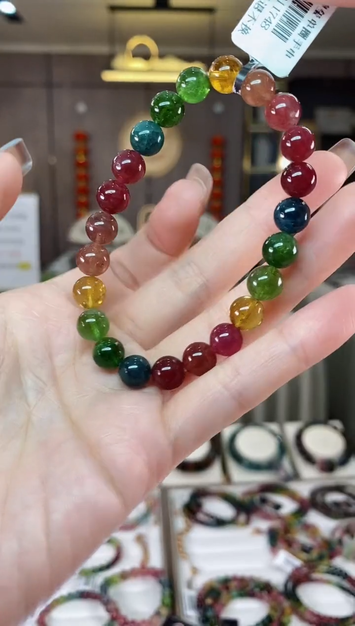 【闪购商品】碧玺单圈手串8mm+未镶嵌一物一证dan