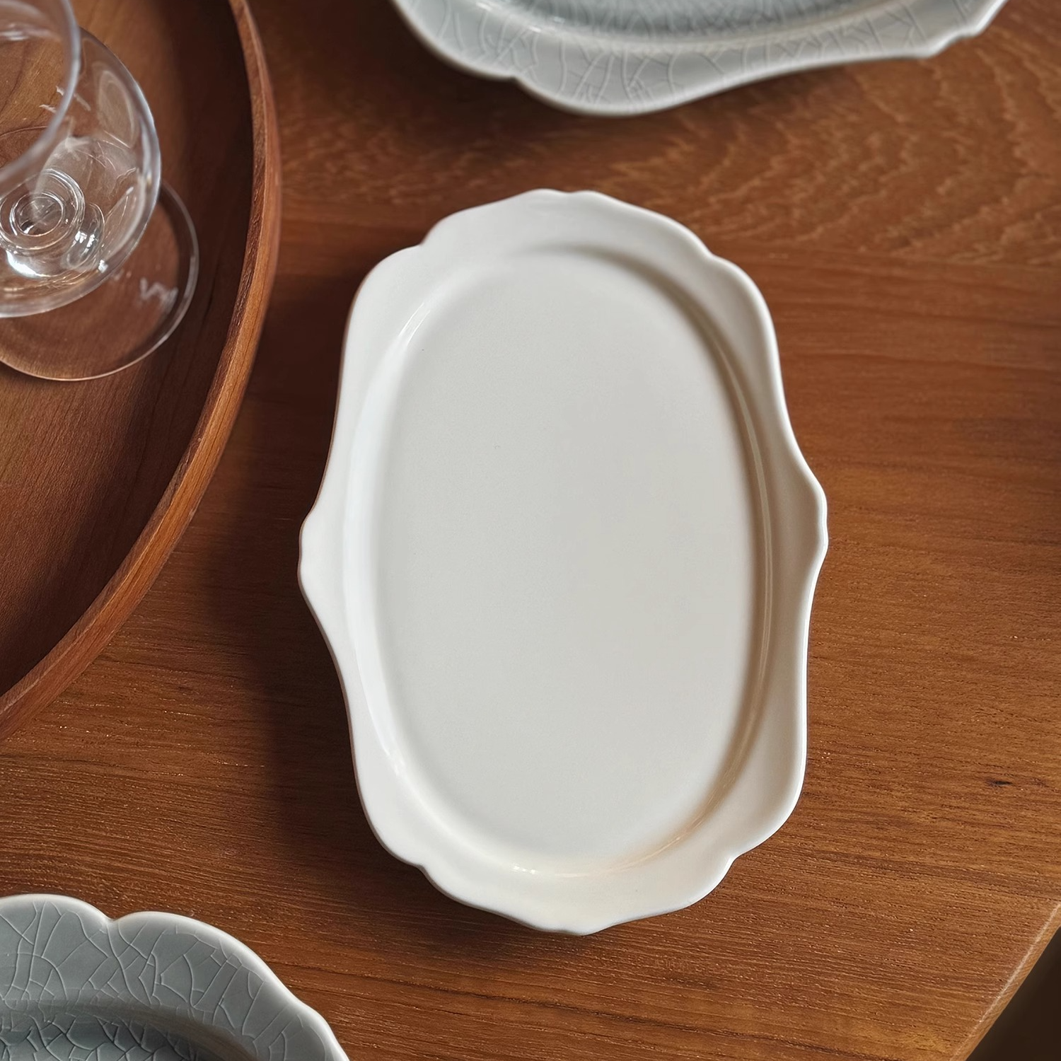 【正品】Camus say 7.5英寸云边椭圆盘-白色小号 18.5×13×1.6cm