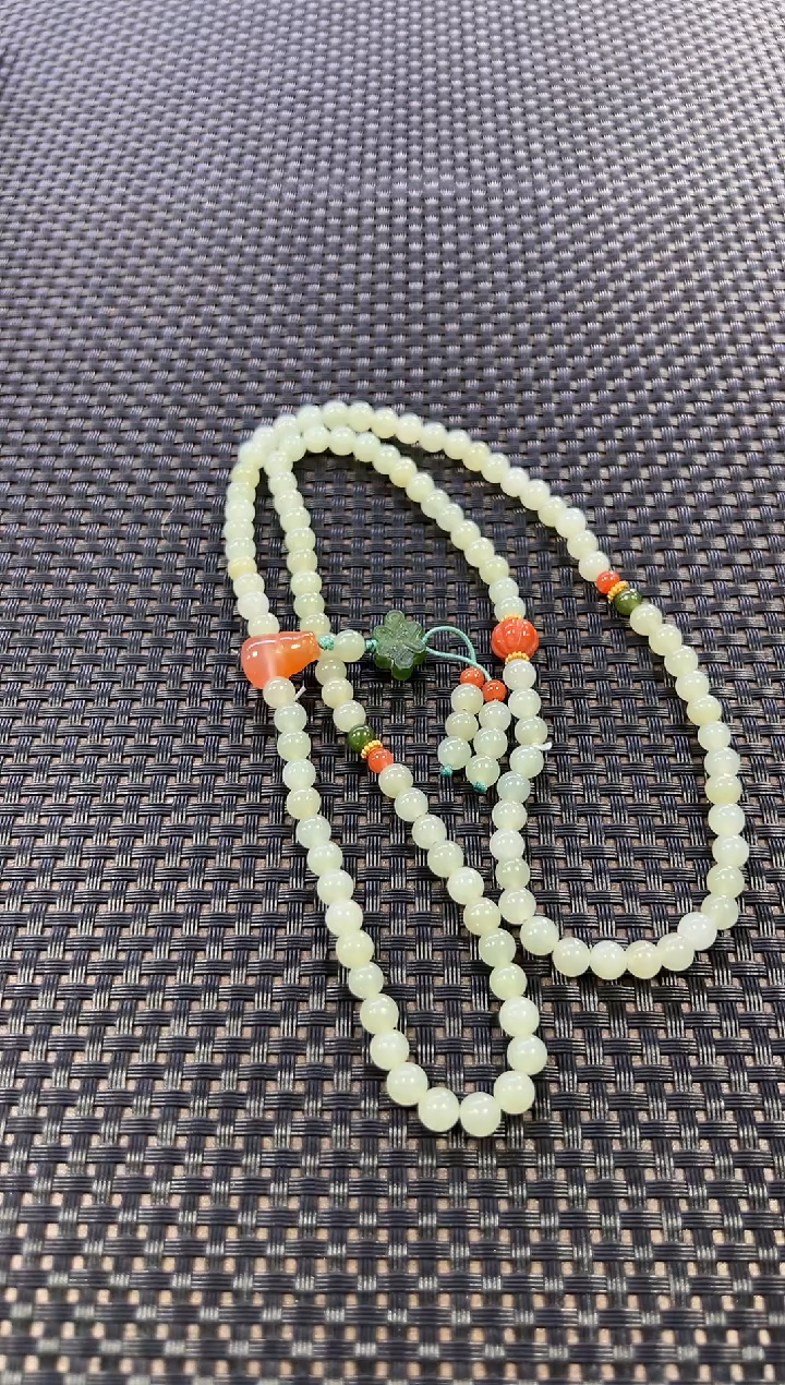 和田玉未镶嵌项链DIY约6mm（多样性发一件）2360