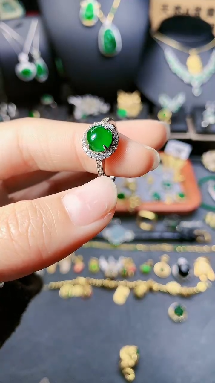 【闪购商品】翡翠戒指银S925镶嵌戒指