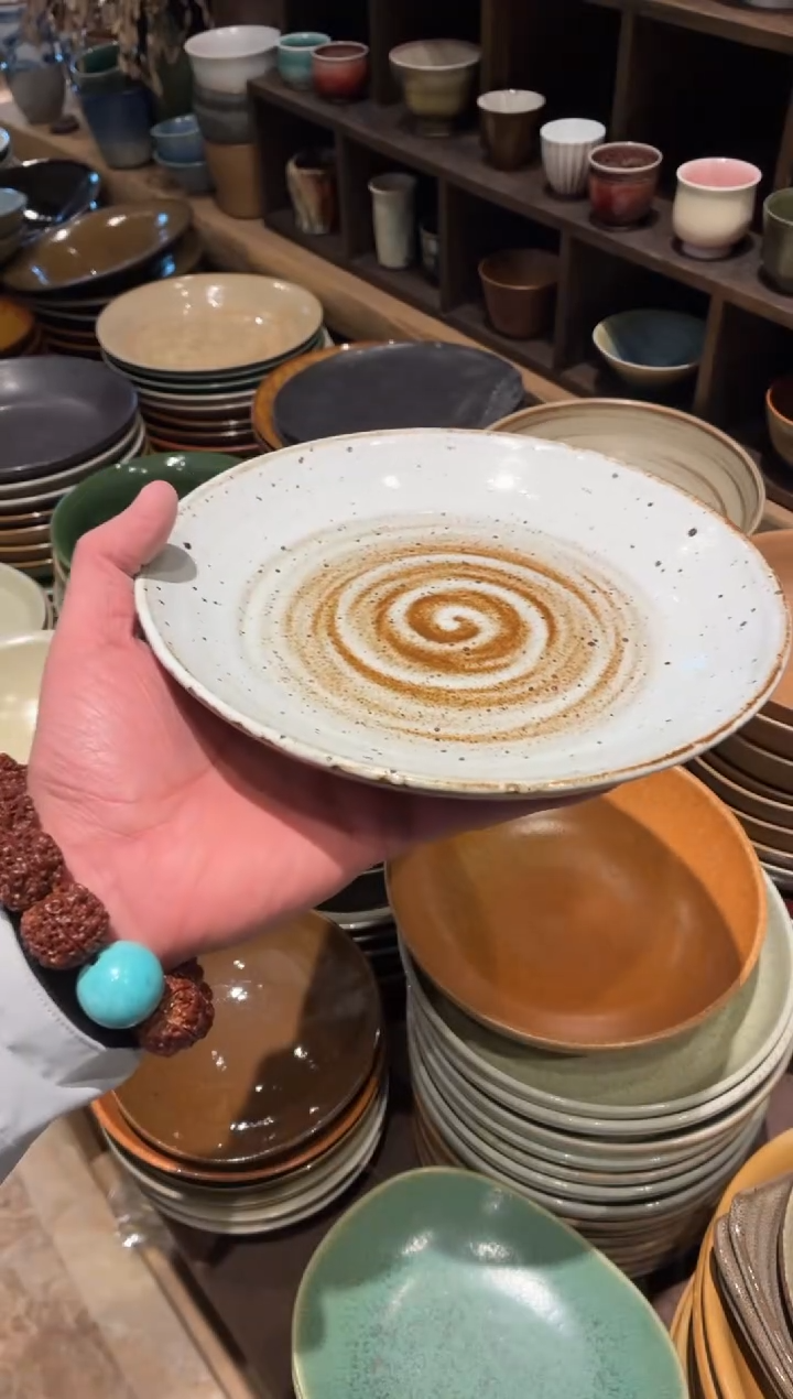 瓷片8.5寸白麻点锅盘（福利款）