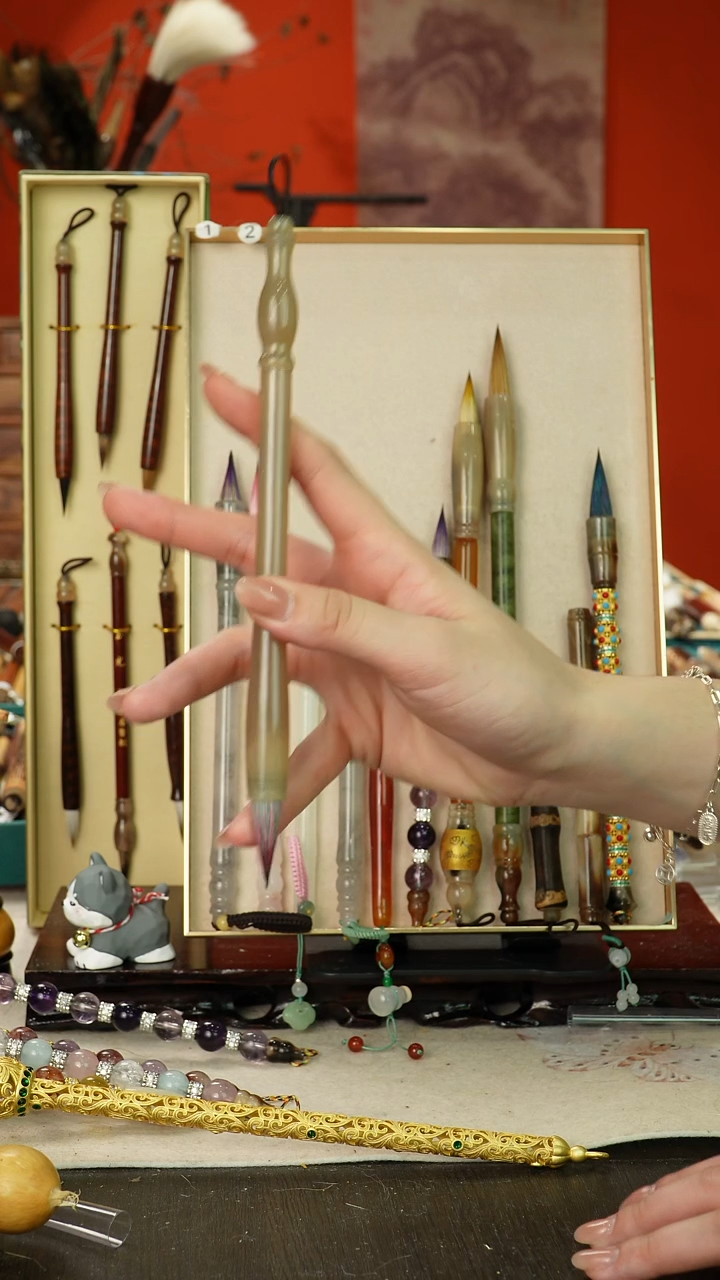 106号闪孤品高货毛笔链接 清水试笔 蘸墨不退