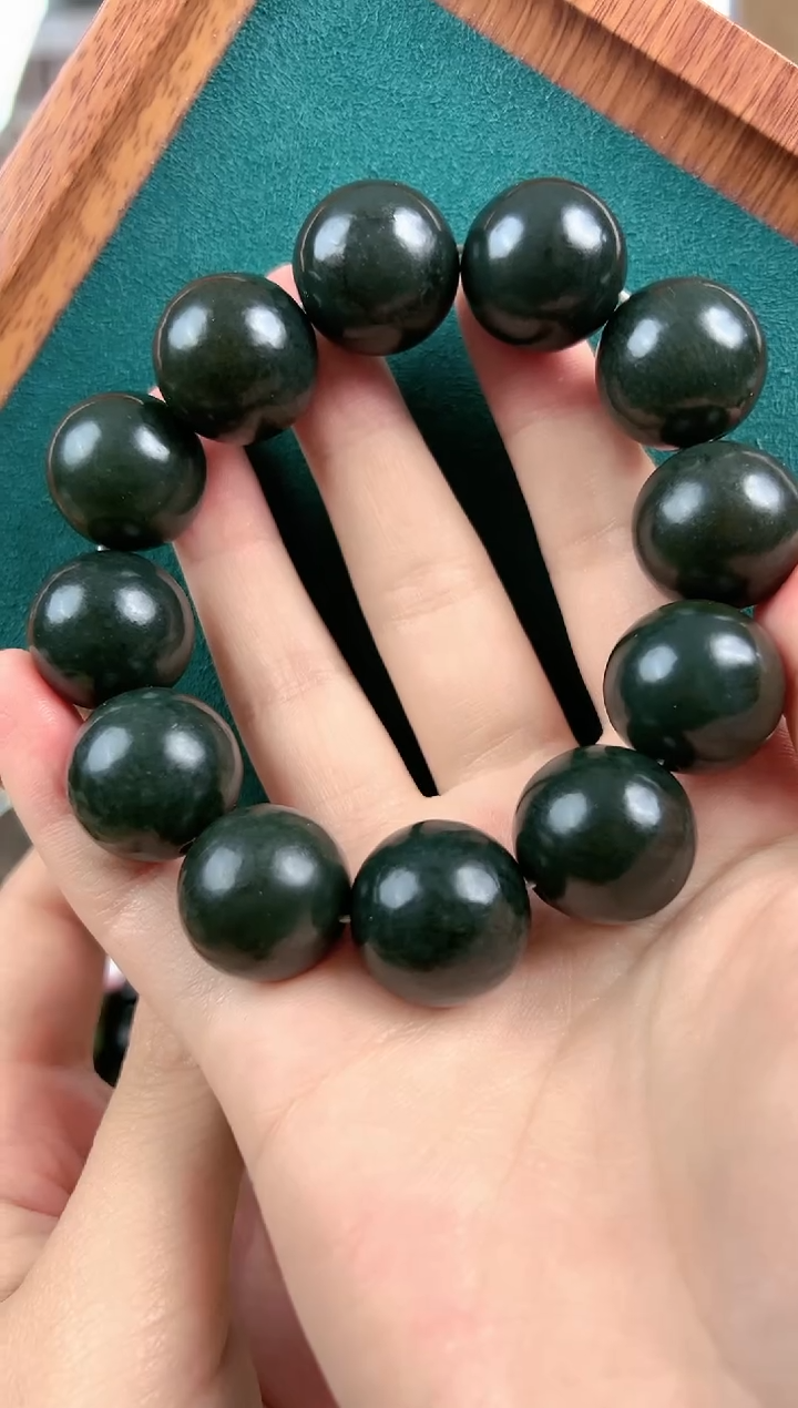 【闪购商品】和田玉手链未镶嵌新疆和田玉塔青手串20