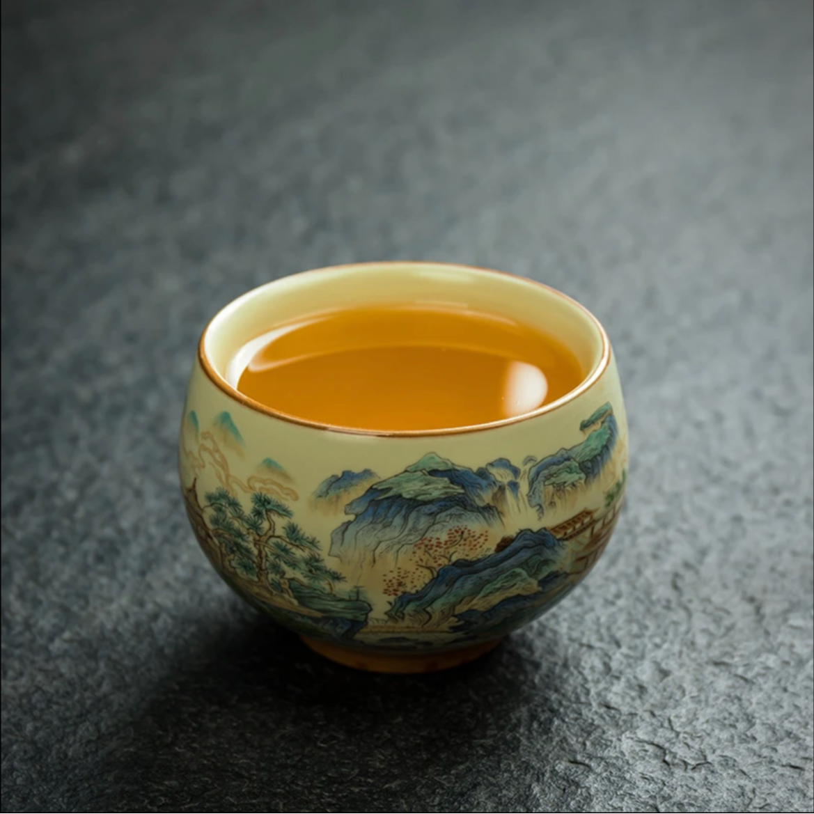 861-黄汝世外桃源陶瓷茶杯茶器茶盏茶具-50