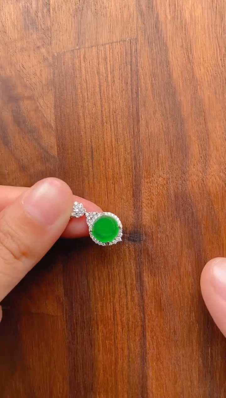 【闪购商品】翡翠吊坠(不含链)银S925镶嵌银色无事牌