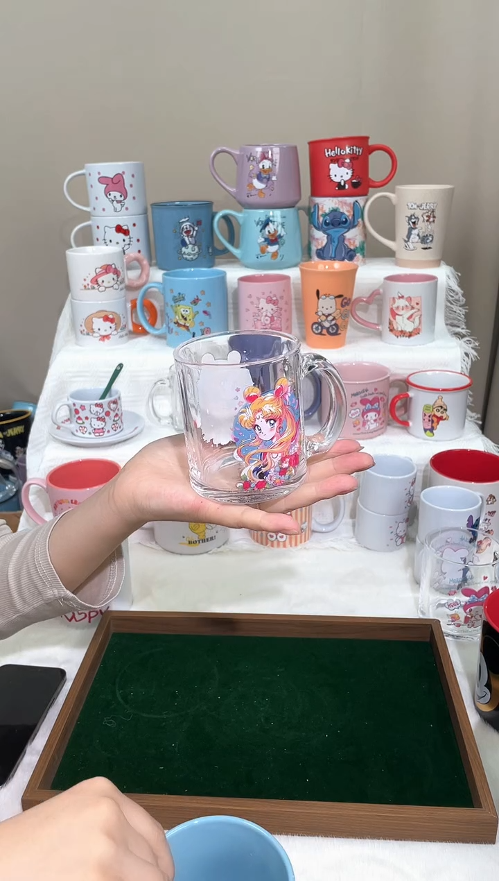 【闪购商品】玻璃无盖款卡通马克杯