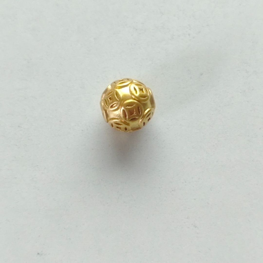 A(056）足金 时尚卡八钱币珠