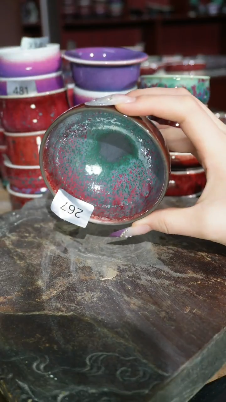 摆件陶精品窑变钧瓷茶器