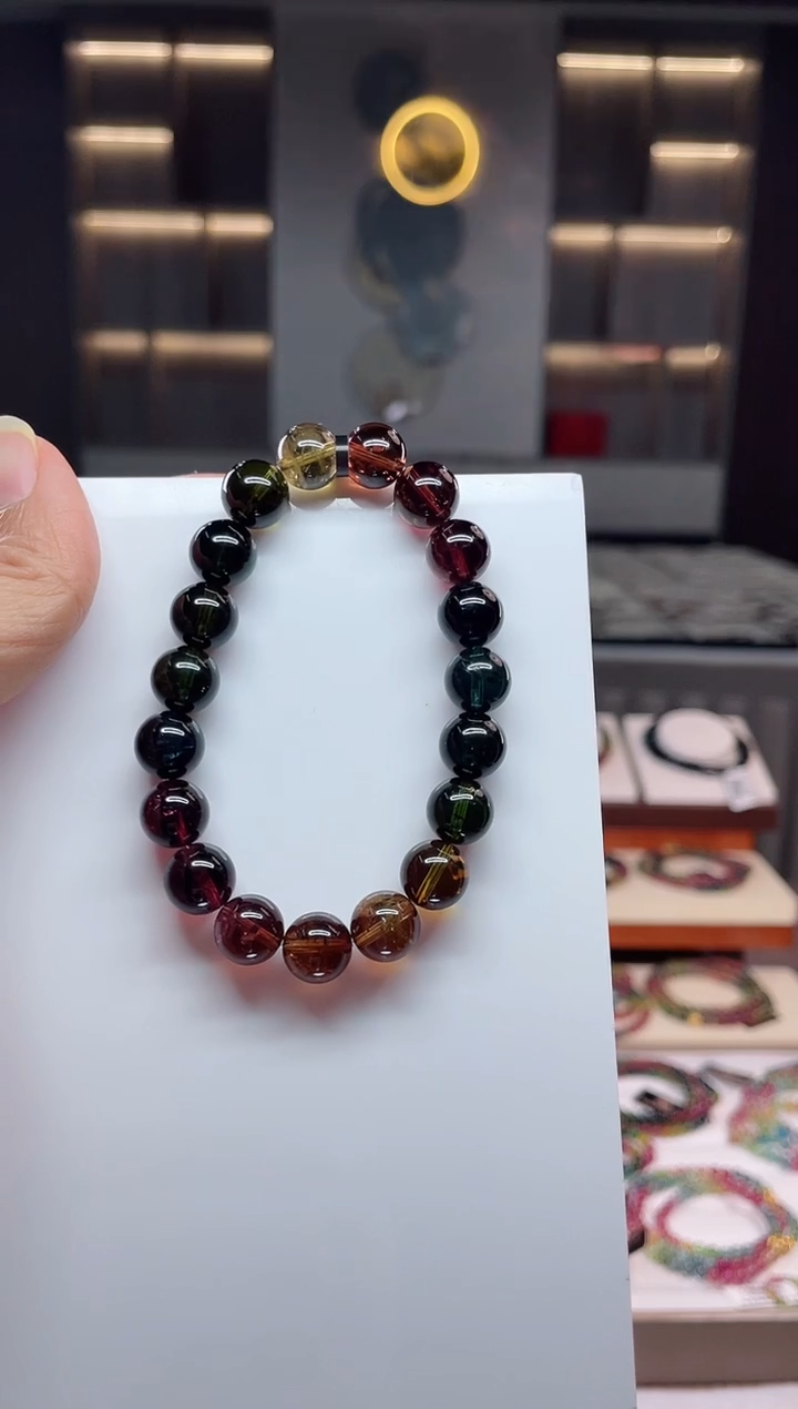 未镶嵌老矿碧玺单圈手串10mm+碧玺（多样性发一条）Q