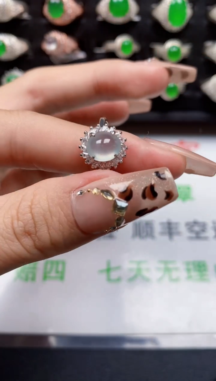 【闪购商品】翡翠戒指银S925镶嵌5961