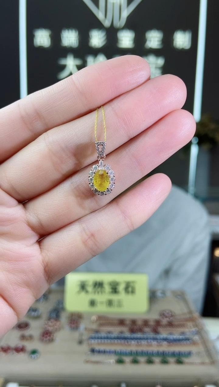 【闪购商品】彩色蓝宝石颈饰银S925镶嵌颈饰