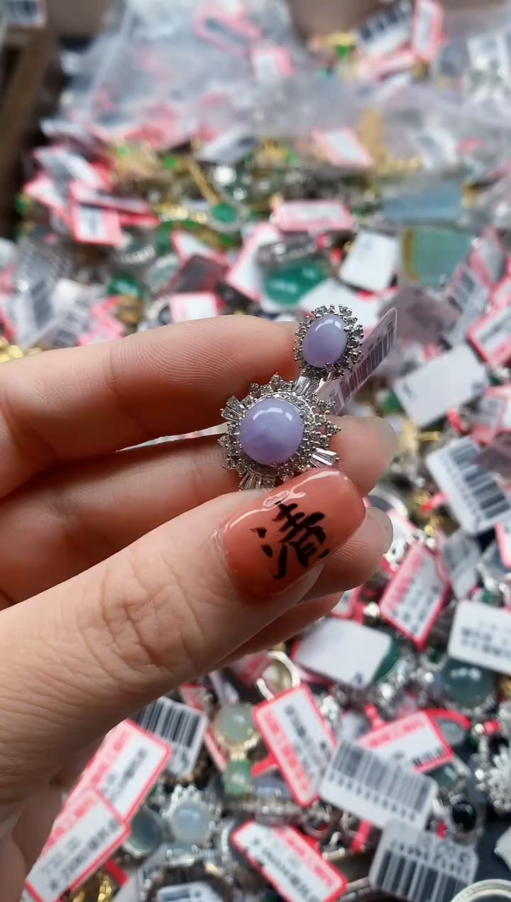 银S925镶嵌戒指翡翠天然A货缅甸翡翠