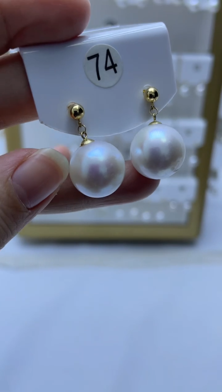 18K金镶嵌耳饰淡水珍珠74