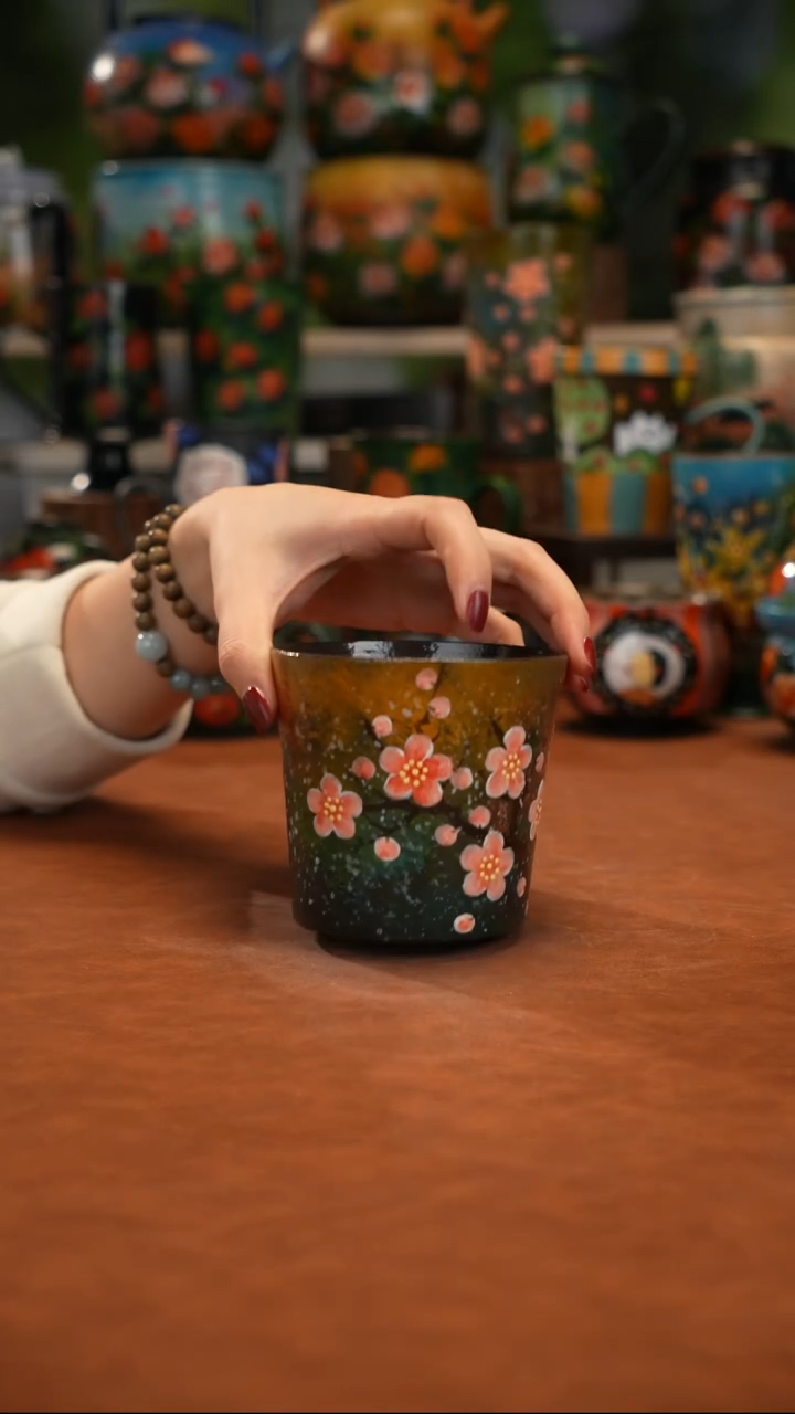 紫砂油画手绘釉下彩