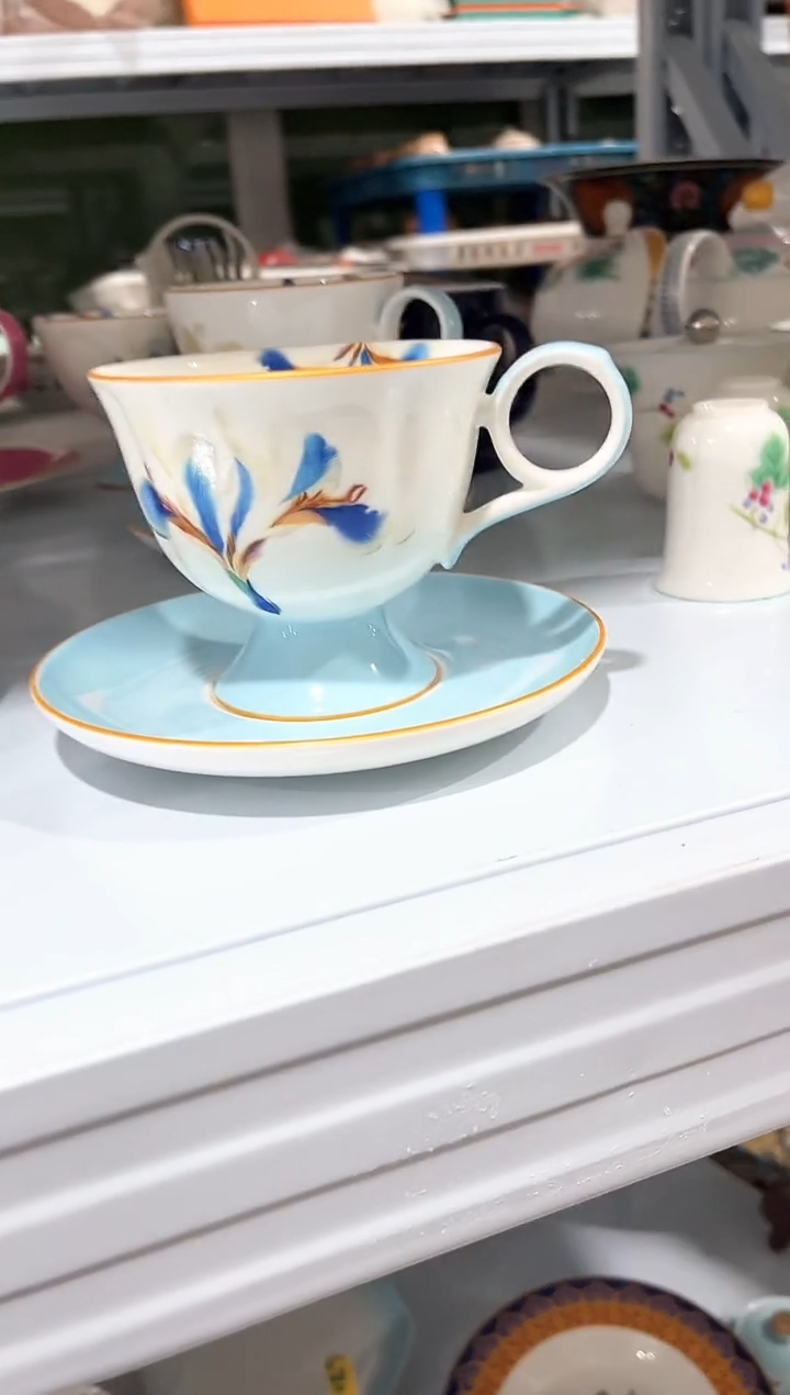 瓷片陶瓷（简装）杯碟一套