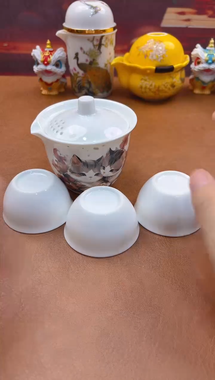 陶瓷茶具摆件旅行套组