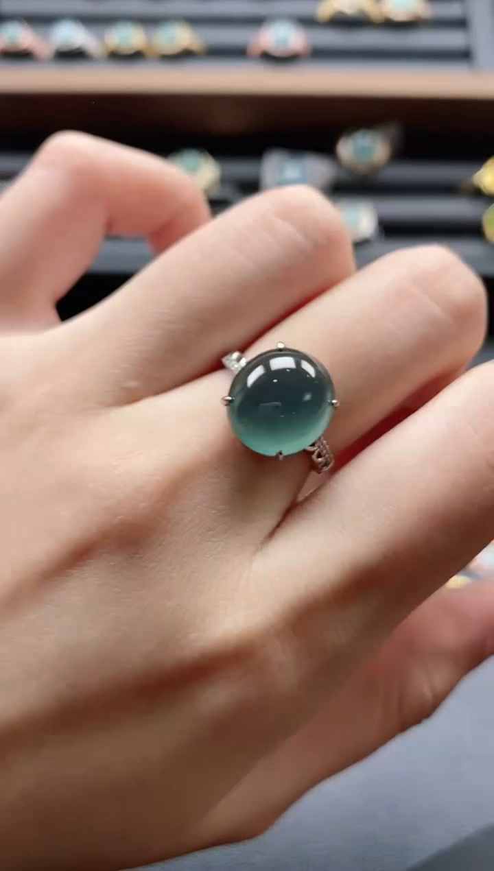 【闪购商品】翡翠戒指银S925镶嵌51511
