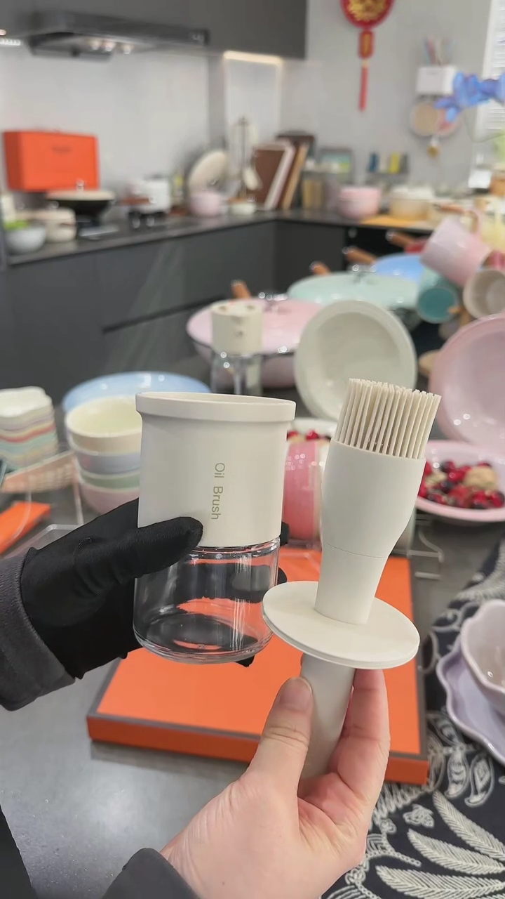 【闪购商品】瓷1个装油刷瓶300ml-奶油白