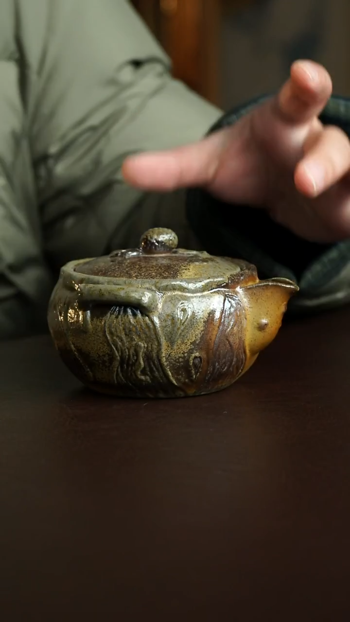 茶杯紫砂11号 新品特惠 柴烧松果手抓 宜兴紫砂原矿作品