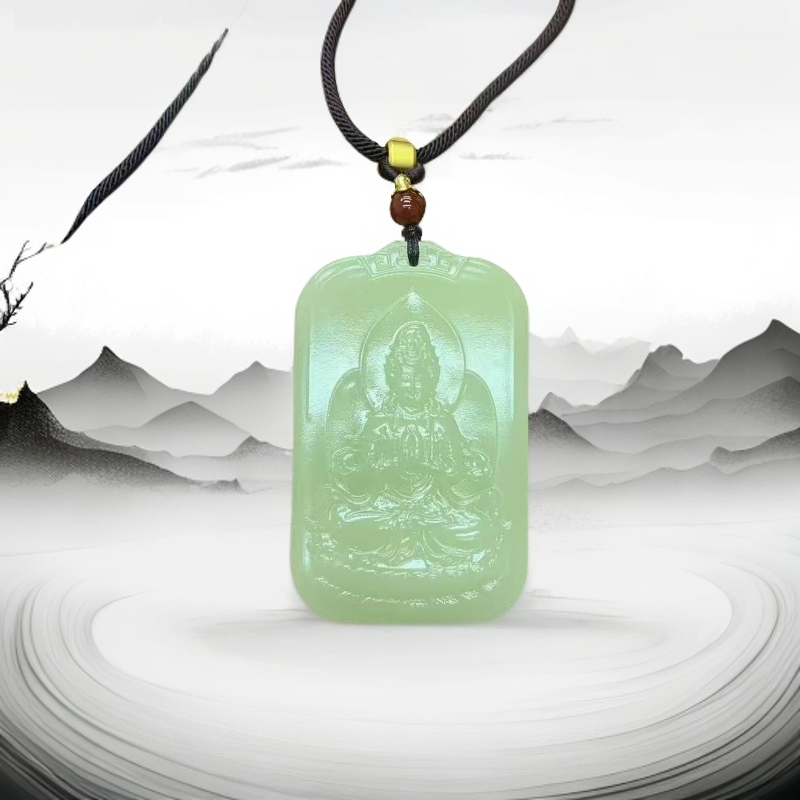 精美若羌黄口坐莲观音吊坠-时尚-百搭-细腻