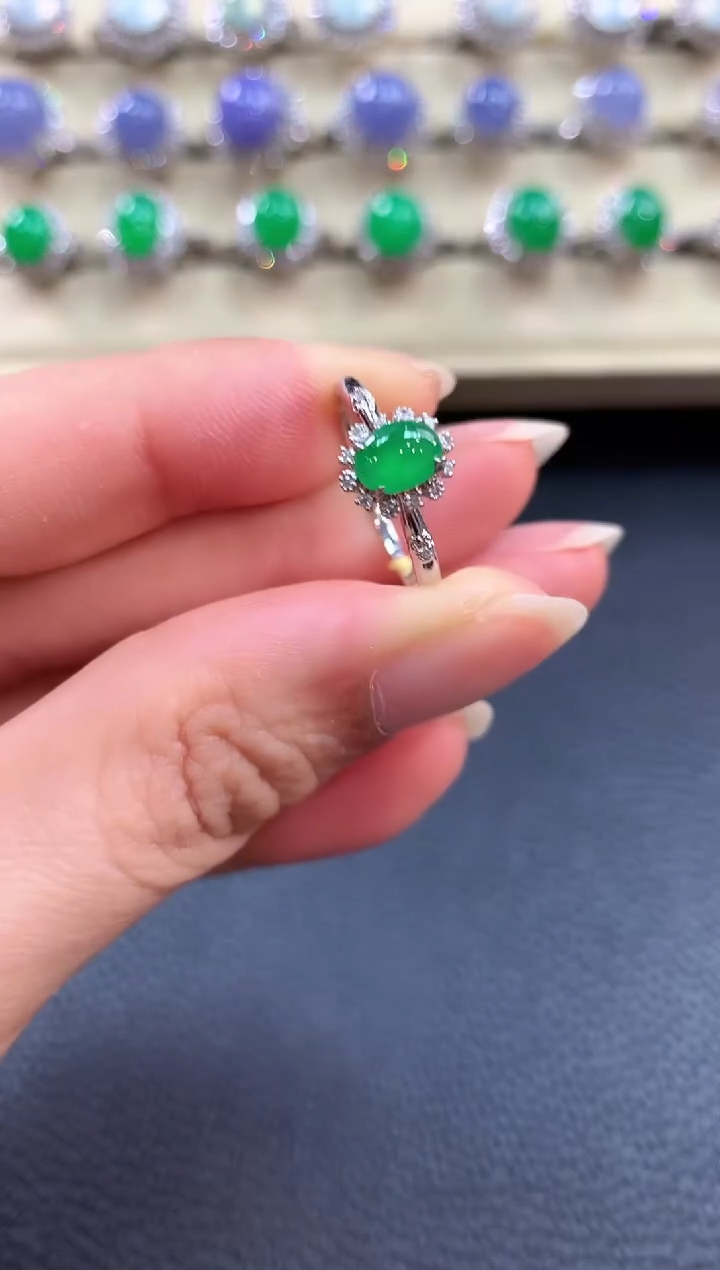 【闪购商品】翡翠戒指18K金镶嵌n10    