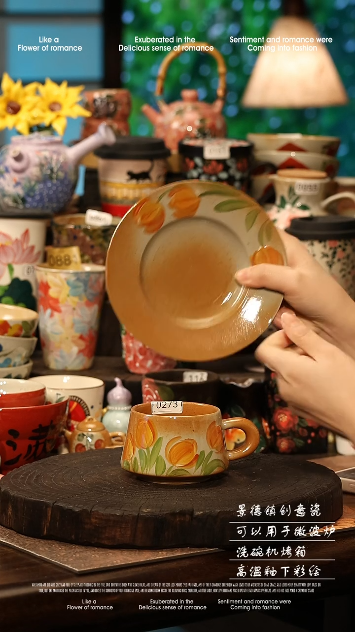 陶瓷景德镇高温釉下彩手工手绘款式@A0273@