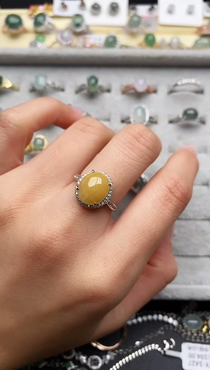 【闪购商品】翡翠戒指银S925镶嵌66666666+1