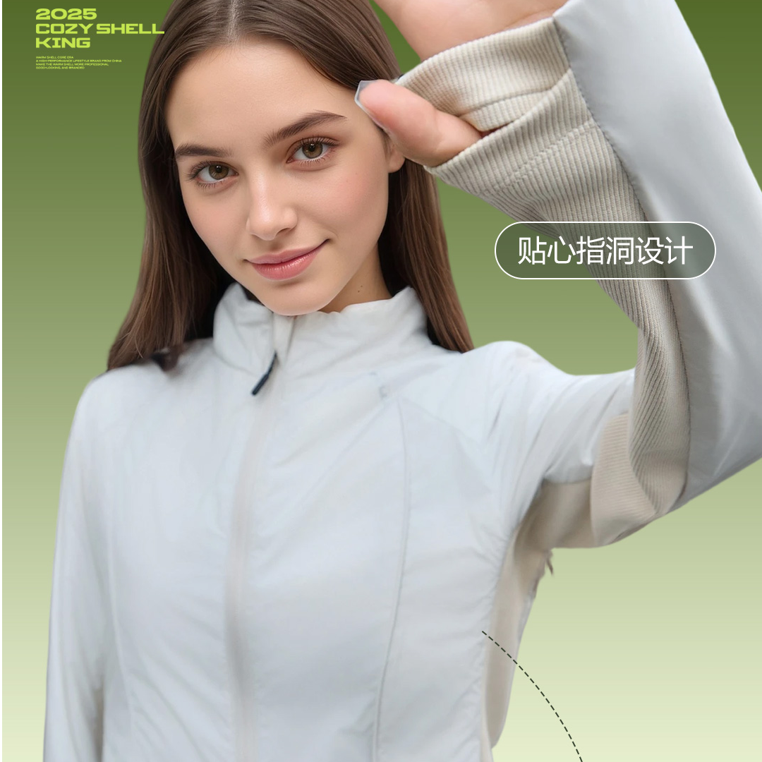 女款轻暖100羊毛填充三季外套秋冬休闲时尚保暖外套加厚显瘦