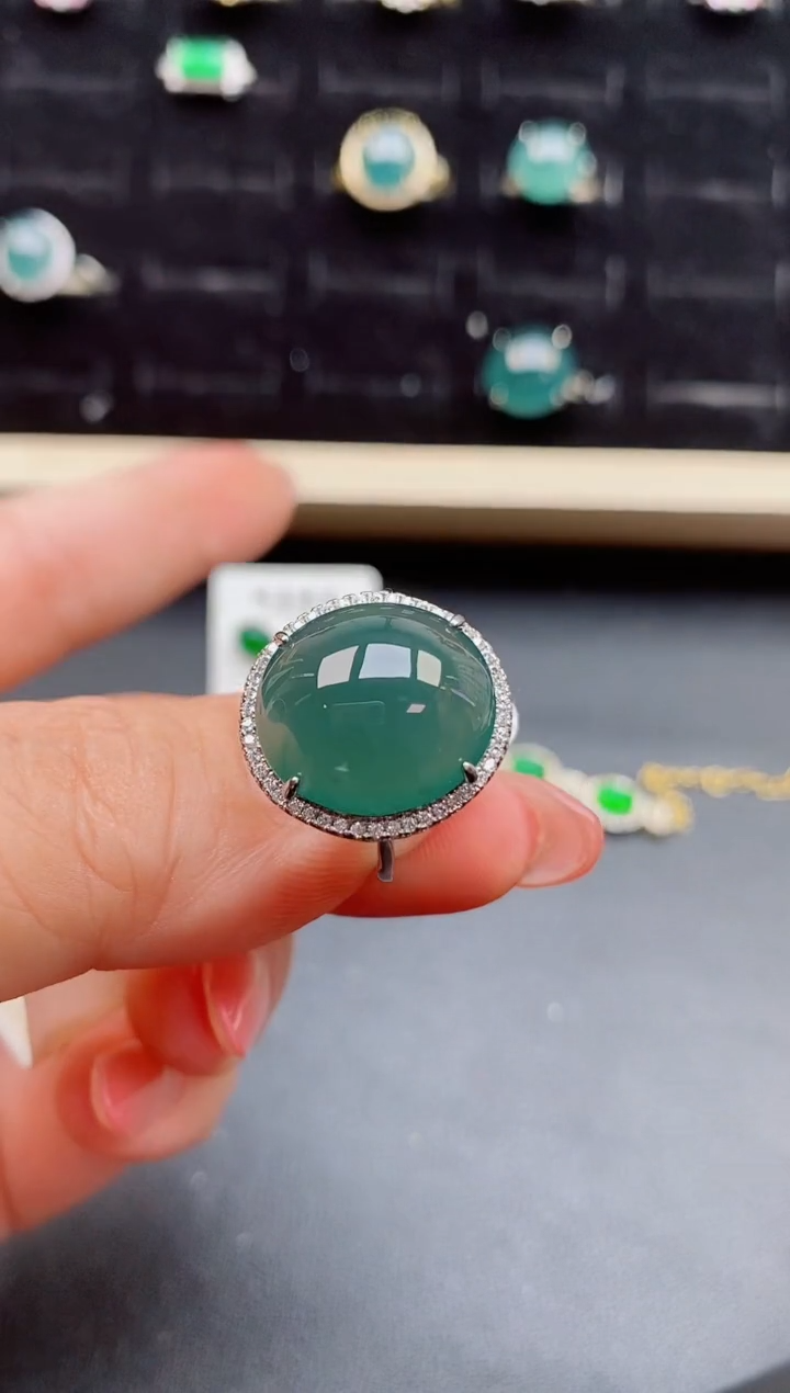 【闪购商品】翡翠戒指银S925镶嵌12121