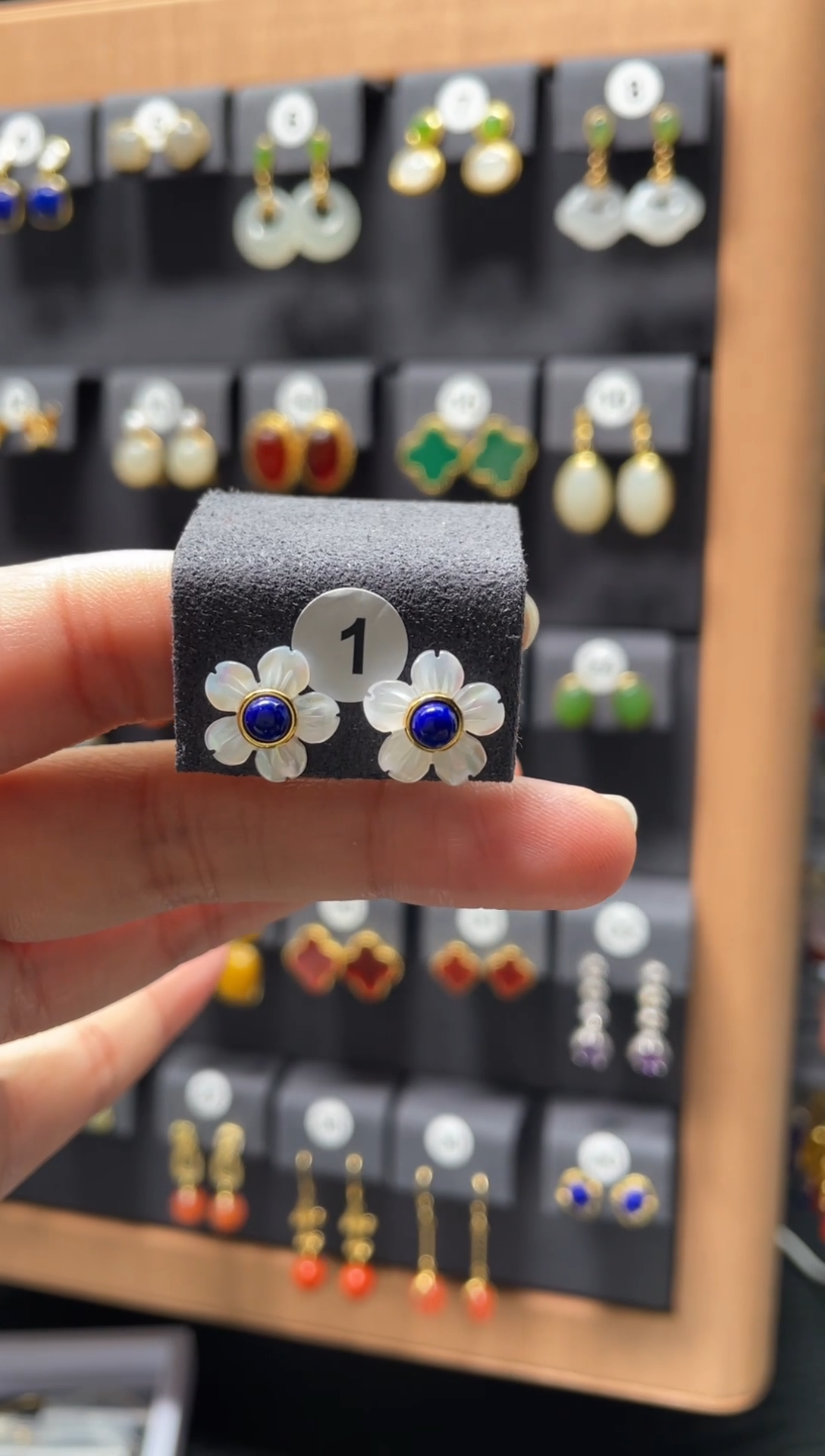 【闪购商品】青金石耳饰银S925镶嵌001