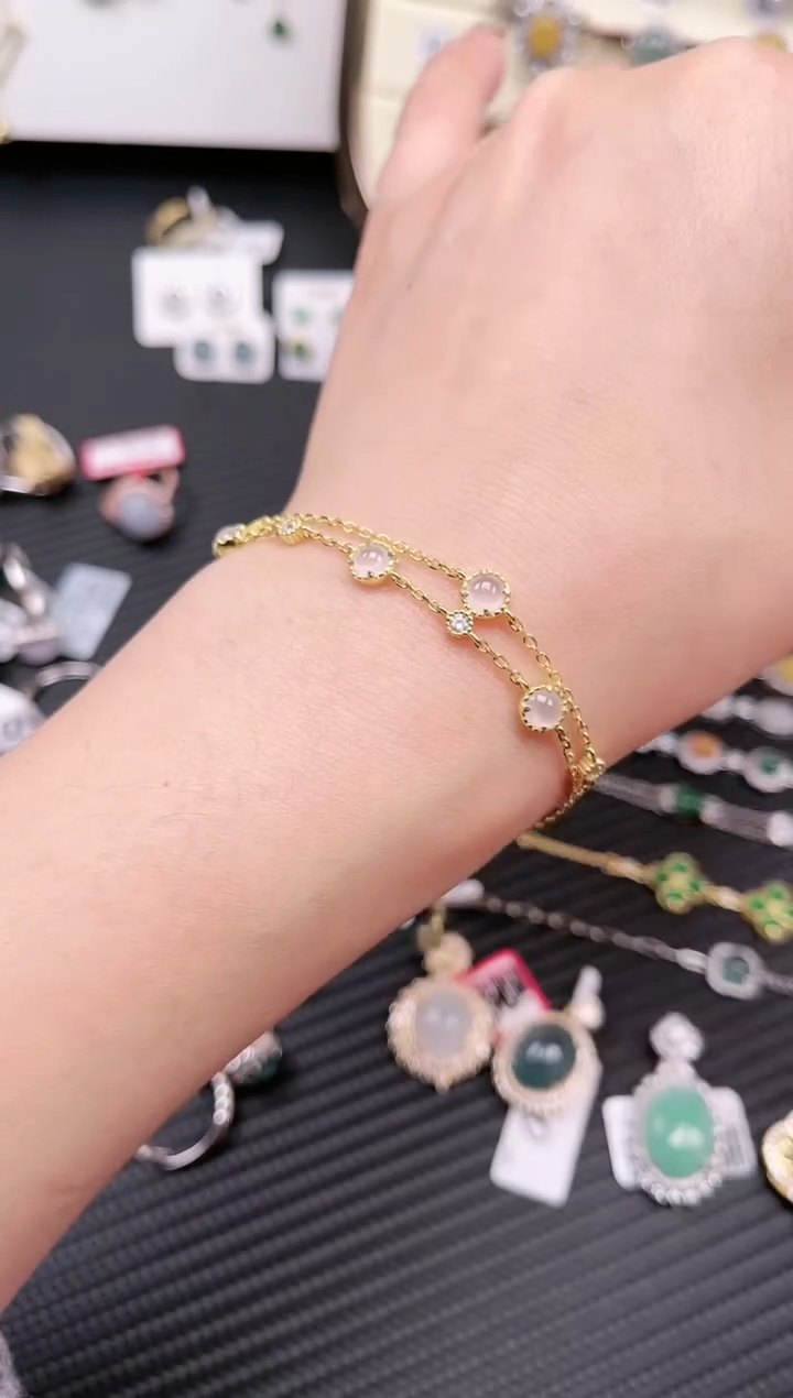 【闪购商品】翡翠手链银S925镶嵌手链05