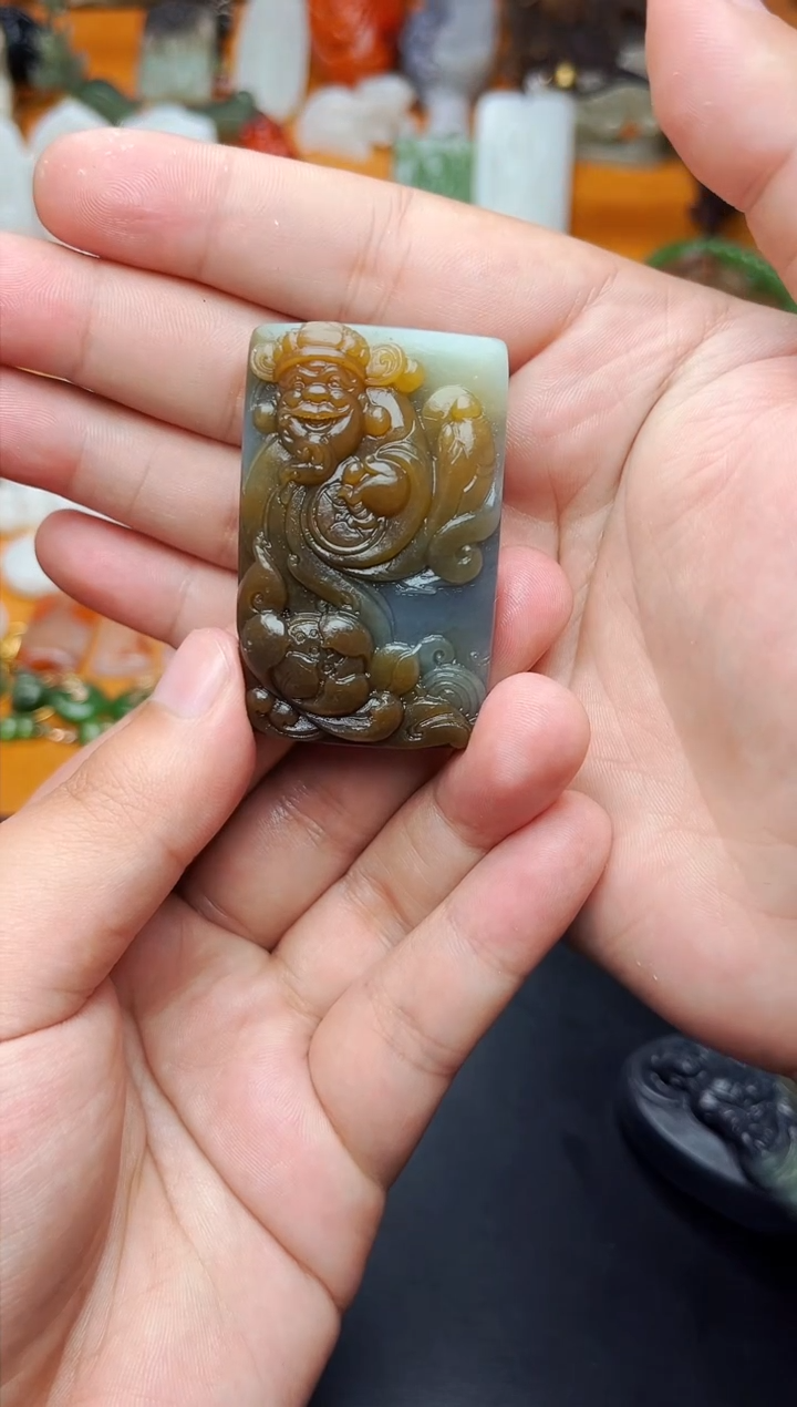 【闪购商品】和田玉颈饰未镶嵌财神【定制】01