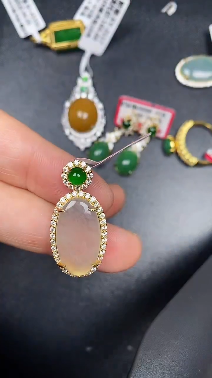 银S925镶嵌戒指翡翠1210