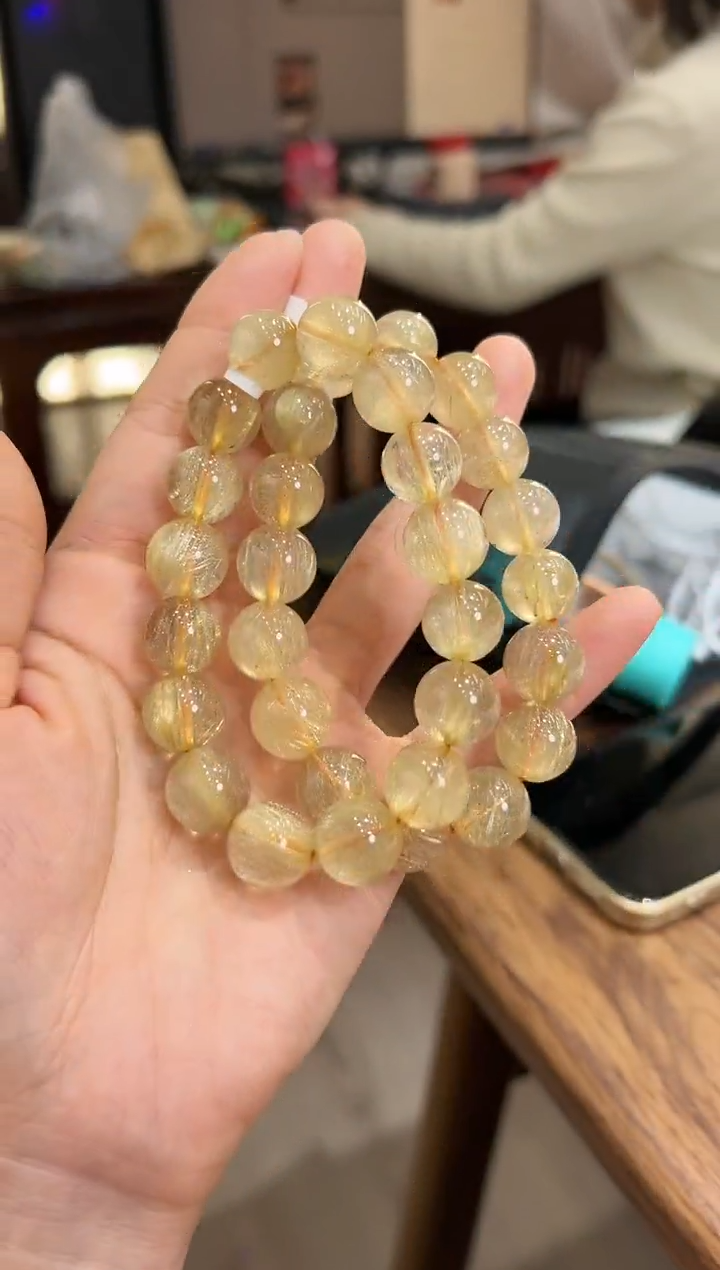 【闪购商品】水晶手串未镶嵌XL718多样性发其一金发晶手链13+