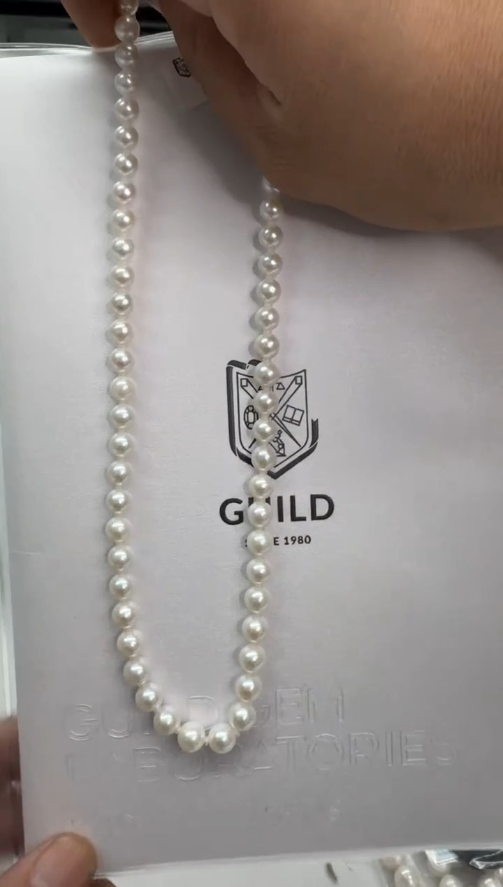 【闪购商品】淡水珍珠项链银S925镶嵌7mm（吉尔德）