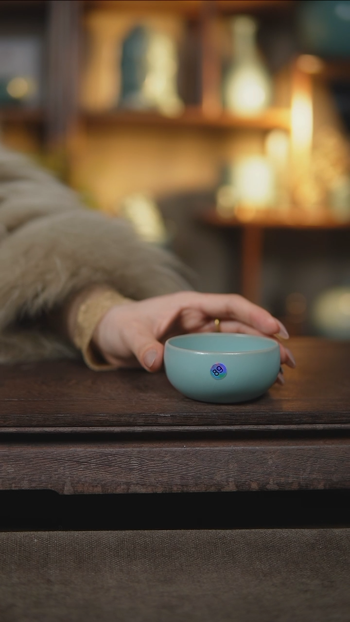 【闪购商品】杯仿古天青禅定杯微瑕89