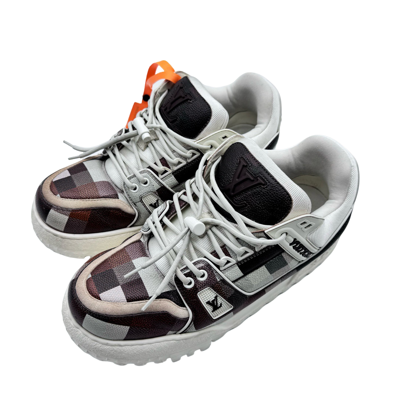 95新 LouisVuitton/路易威登 42.5码棋盘格胖丁trainer98新vv620