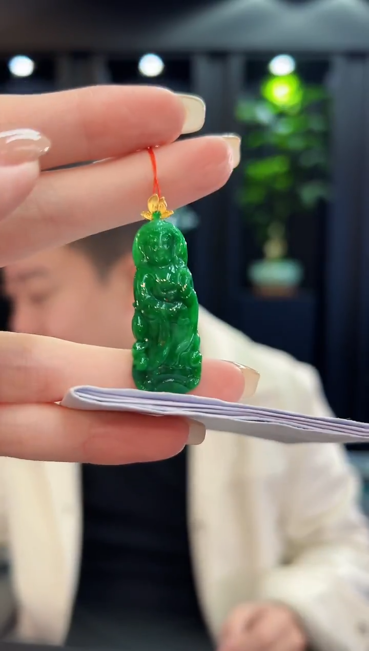 吊坠(不含链)18K金镶嵌翡翠 缅料A货/支持复检/一件