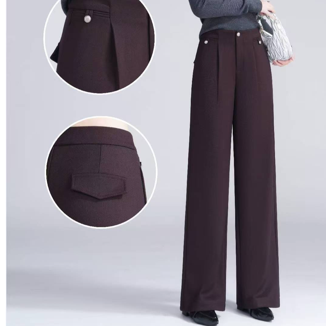 【英英服饰】秋款高腰显瘦窄版阔腿裤-裤长97