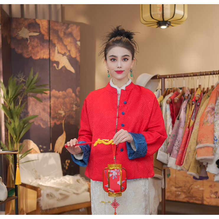 《缇绾 -外套》新中式提花复古国风休闲百搭高定双面穿外套