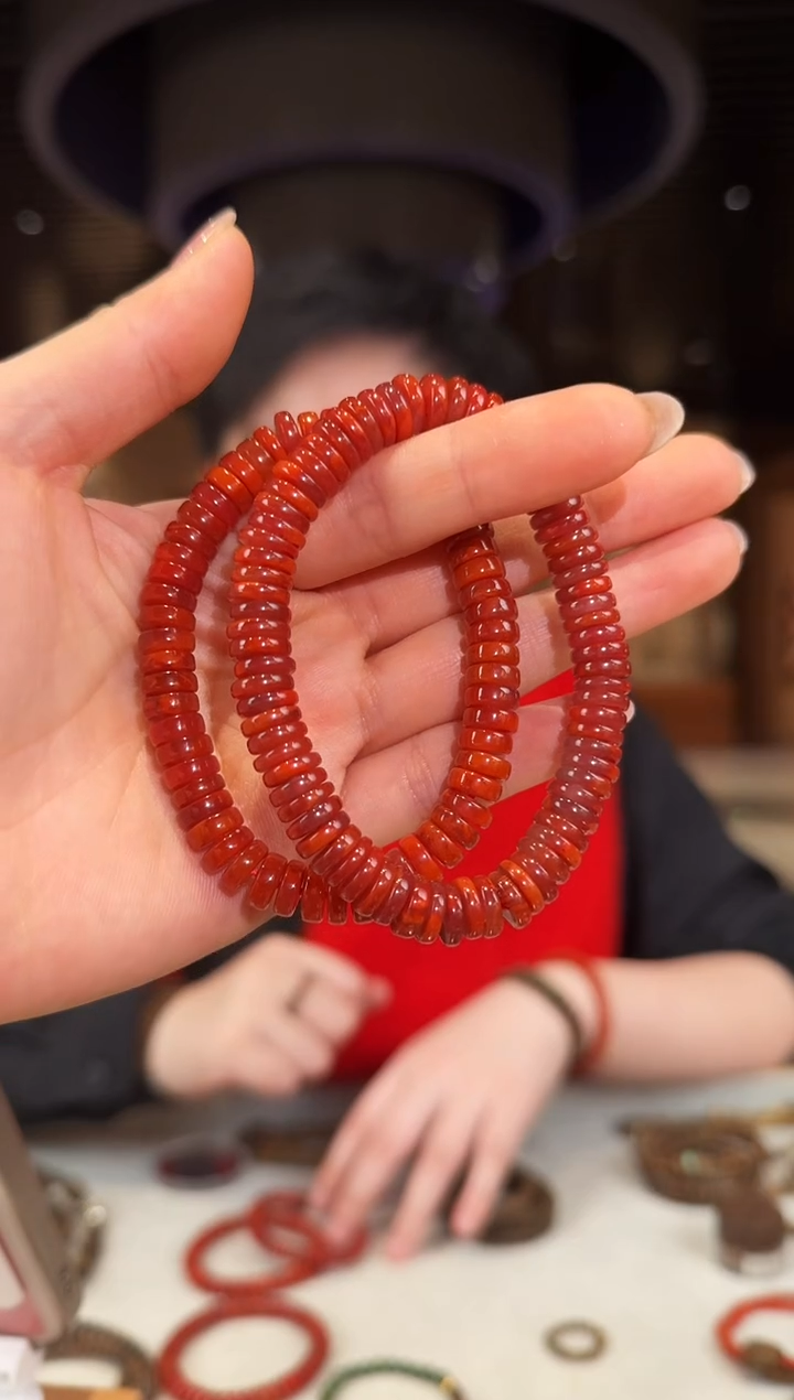 【闪购商品】南红玛瑙手链未镶嵌南红算盘珠（多样性发其一） 