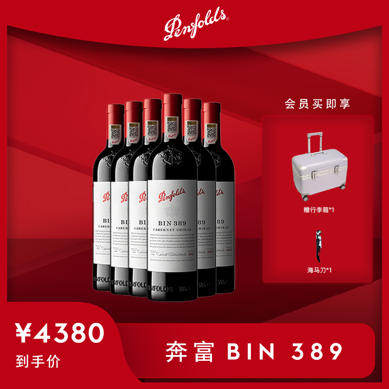 【川醉不醒】奔富经典商务宴请款 BIN389 红葡萄酒澳洲原瓶进口送人