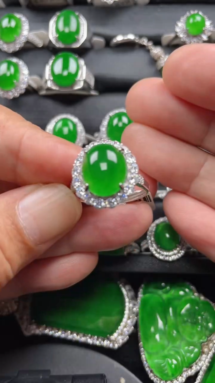 【闪购商品】翡翠戒指银S925镶嵌翡翠