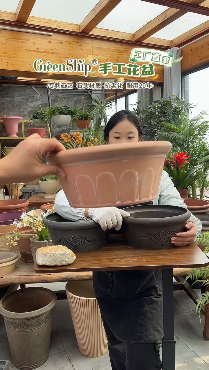 30*13/AAC30【3只装】粉色刷白外贸尾单小花盆