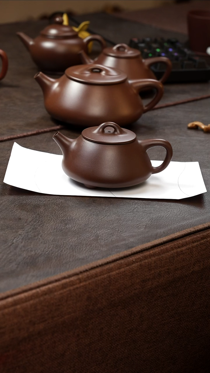 茶壶紫砂壶·19老紫泥平盖170cc